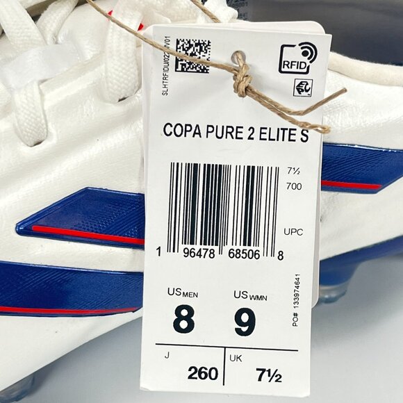 Adidas Copa Pure 2 Elite SG White Lucid Blue IG8694 Soccer Cleats size 8 main image 7